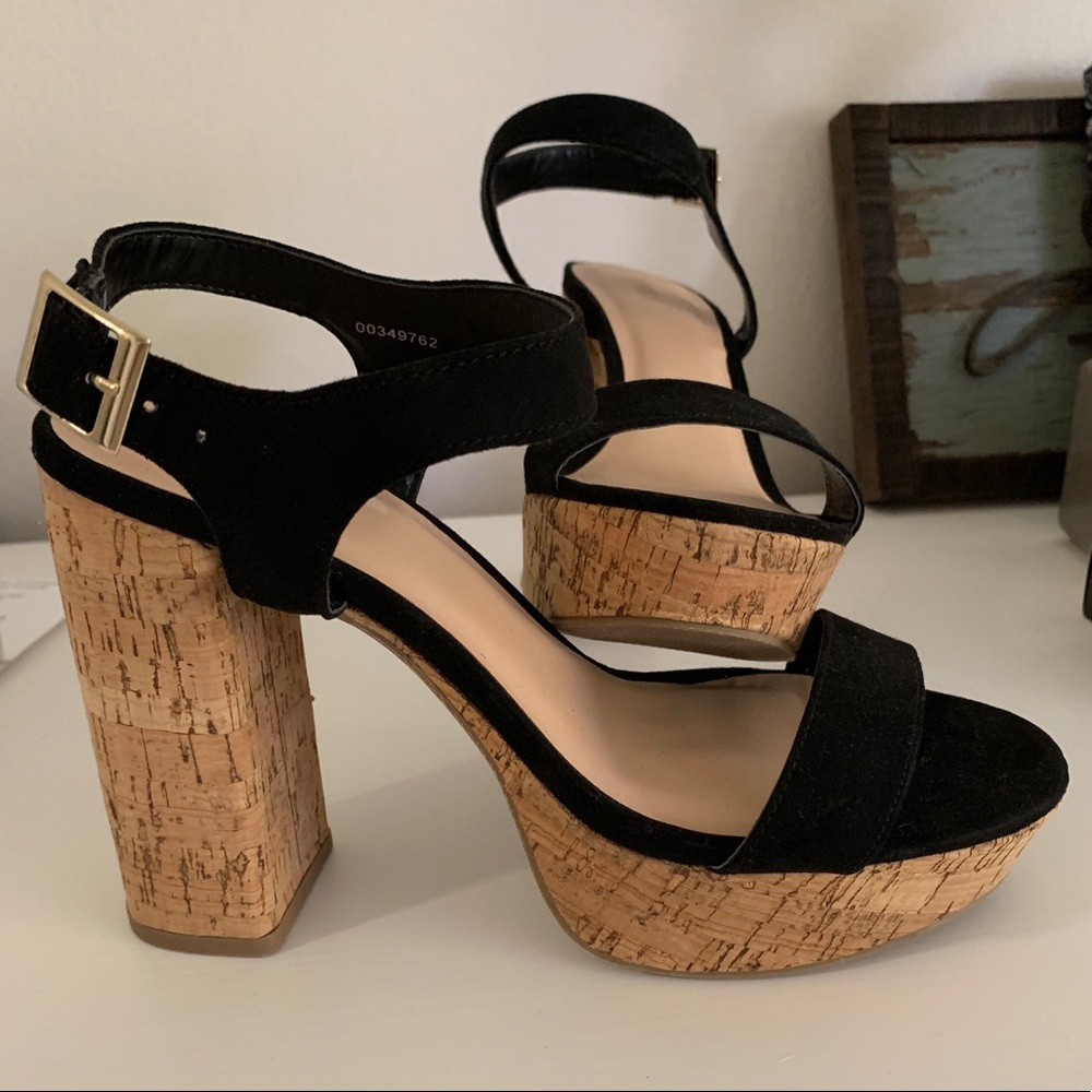 Forever 21 Black Cork Heels